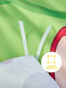 Teletubbies X SHEIN 3pc Cartoon & Rainbow Print Bedding Setsoft, Comfortable, Warm, Machine Washable, Suitable For Single Bed/Double Bed/Queen Bed/King Bed, Dormitory/Home - Multicolor - View 10