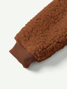 Cozy Pixies Giacca imbottita con cappuccio per bambino, con bottoni a contrasto sul davanti