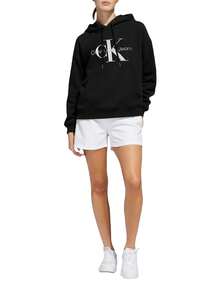 Calvin Klein Women's Letter Print Long Sleeve Pocket Drawstring Hooded Sweatshirt