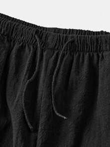 SHEIN Tween Girls' Loose Casual Simple Comfortable Wide Leg Woven Pants, Versatile Fall Winter - Black - View 3