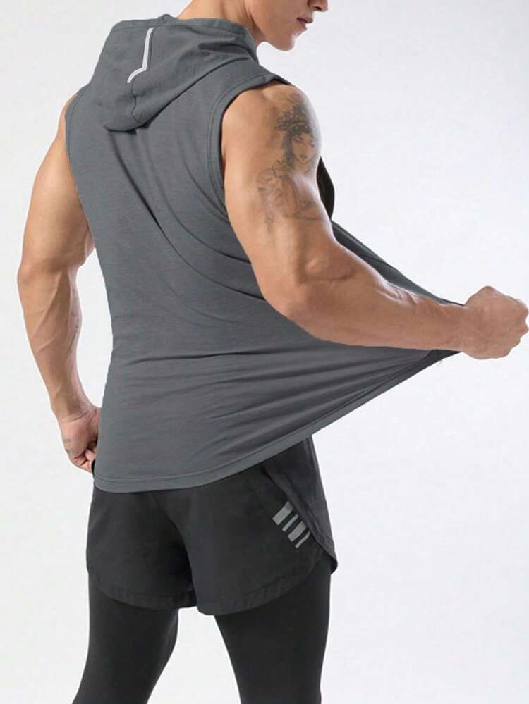 Manfinity Sport PWRUP Men Drawstring Hooded Sports Tank Top Workout Tops Tank Top Packback To School Basketball Men Joggers Men Hoodies