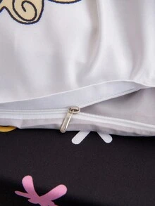 FRIENDS X SHEIN 3pc Coffee Cup Print White Bedding Set,Suitable For Single Bed/Double Bed/Queen Bed/King Bed, Dormitory/Home - Multicolor - View 6