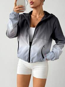 SHEIN Sports Women Sports Jackets Winter Coats Winter Thermal Thick Warm Jackets, Winter Jacket Women's Casual & Outdoor Jacket Outdoor Hiking Jacket Women's Casual Jacket, Thermal Coats, Fall Winter Jacket, Thick Jacket KEEP WARM, Winter Coats Women Athleisure Jacket Black And Grey Jacket,Back To School - Black and White - View 7