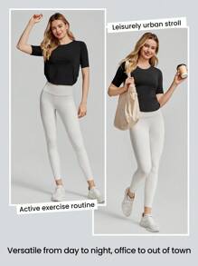 GLOWMODE Wool Knit Soft Knotted T-Shirt Casual Daily Baby Tee - Black - View 6