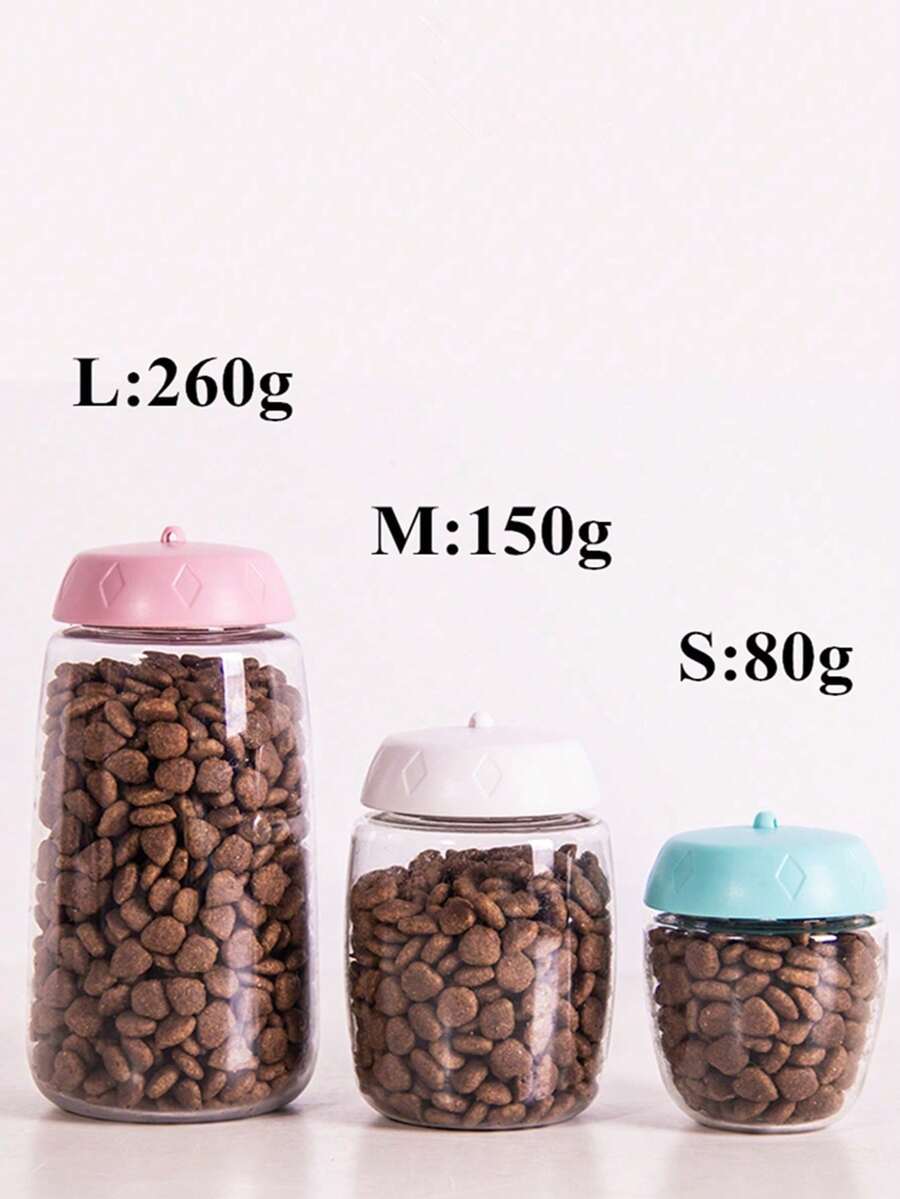 1pc Portable Pet Food Container With Hanging Rope, Suitable For 80g/150g/260g Capacity - Multicolor - View 1