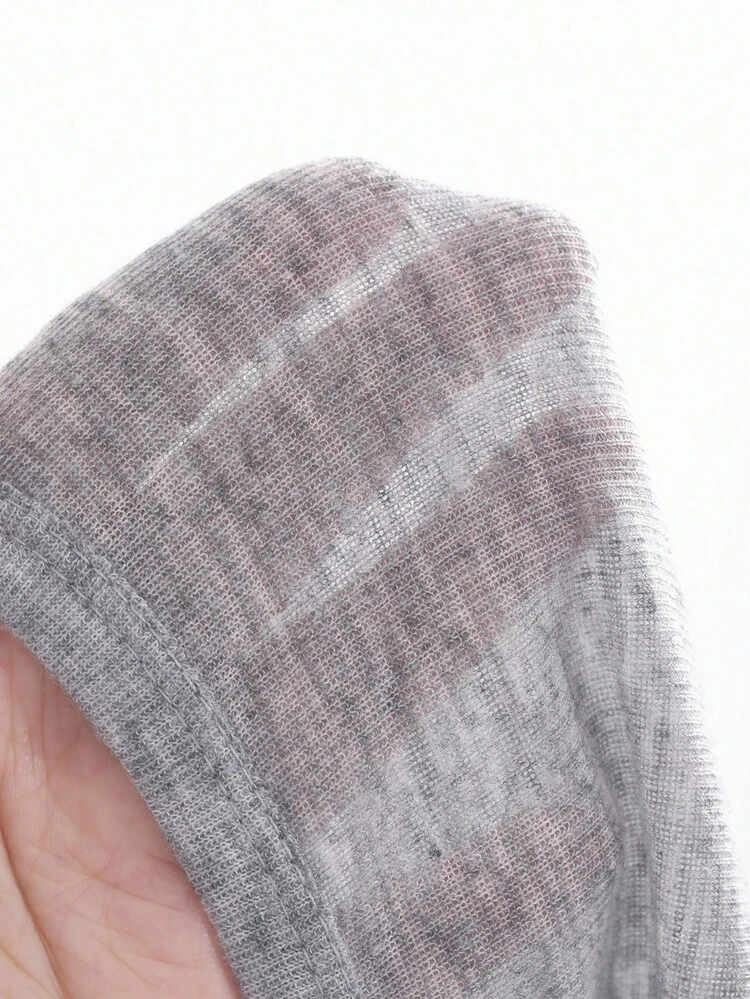 Dazy Plus Solid Color Round Neck Half-Open Front Long Sleeve T-Shirt, Spring/Summer Preppy Tops