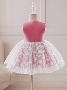 Glamorique Kids Nuevo estilo de vestido de fiesta de jacquard para niñas, adecuado para fiestas, salidas y ocasiones de primavera/otoño/invierno - Multicolor - Ver 3
