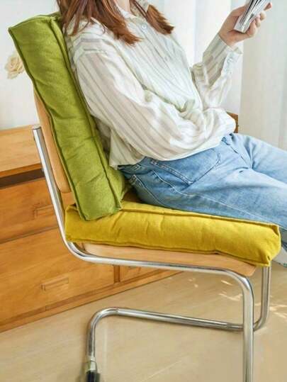 SHEIN 1 件纯色椅垫，方形，垫子，软垫，适用于办公室、家庭、汽车、花园、躺椅、房间装饰、办公椅