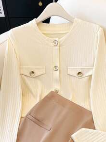 Franclia Women's Autumn Homecoming Outgoing Clothing Apricot Fashion Elegant Long-Sleeved Short Skirt Women's Two-Piece Set Fall Outfits For Women