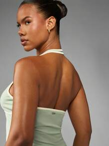 Missguided x Playboy Varsity Number 露背上衣，无袖紧身设计，侧面褶皱运动背心，薄荷绿配色，非常适合夏季节日派对 - 彩色 - 查看 6