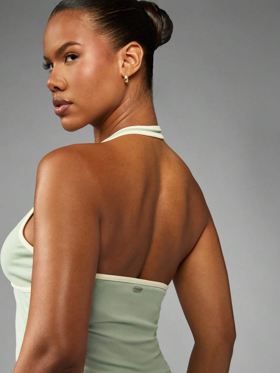 Missguided x Playboy Mint Green Halter Tank Top With Varsity Number