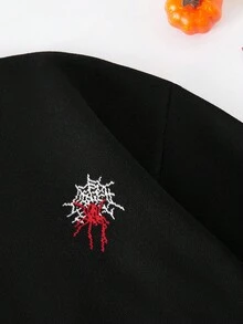 Manfinity EMRG Áo len cổ tròn họa tiết mạng nhện cho nam, dáng rộng, mặc vào dịp Halloween, mùa thu đông - Nhiều màu - Xem 6