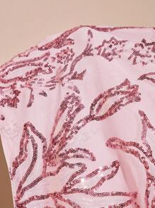 Amorya Jupe élégante rose brillante et lourde, avec broderie et perles, nouvelle et élégante. Convient pour le port quotidien dans de multiples occasions - Rose bonbon - Voir 8