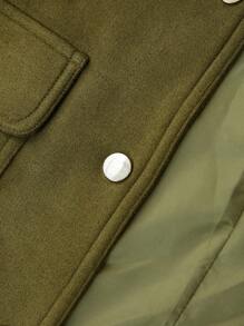 Écloséra Women's French Commuter Lapel Suede Metal Button Long Sleeve Jacket Autumn And Winter Cardigan Winter Coat Going Out Coats Women Fall Green Jacket