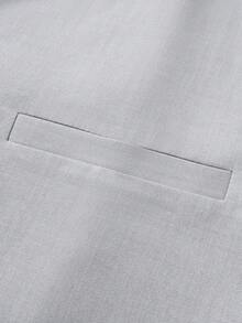 Calvornis 男士簡約純色單排扣休閒西裝背心，不含襯衫，正式老錢風 - 淺灰色 - 查看 5