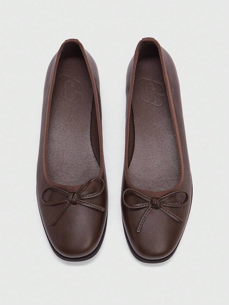 CUCCOO BIZCHIC Women's Bow Decor Casual Flat Loafers For Christmas Spring Shoes