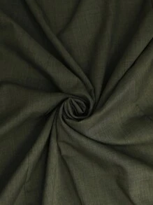 Al Najma 经典军绿色撞色领口系带多层风衣 - 軍綠色 - 查看 8