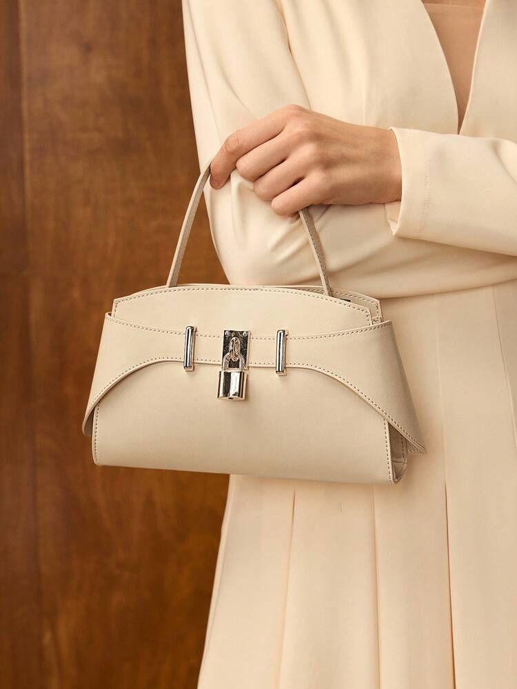 PU LEATHER IRONMONGERY TOP HANDLE BAG