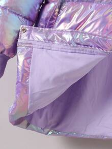 Girls' Colorful Stylish Mid-Length Hooded Padded Coat, Suitable For Autumn/Winter Fall - Multicolor - View 9