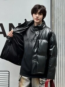 DAZY Teen Boys Padded Coat, Fall Leather Jacket
