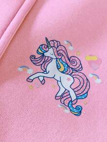 Girls Toddler Cute Unicorn Baseball Jacket, Autumn/Winter Fall