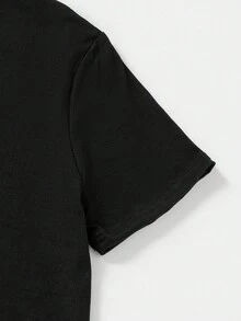 青少年女孩休闲可爱时尚蕾丝印花万圣节幽灵、蝙蝠、蝴蝶结图案短袖圆领 T 恤