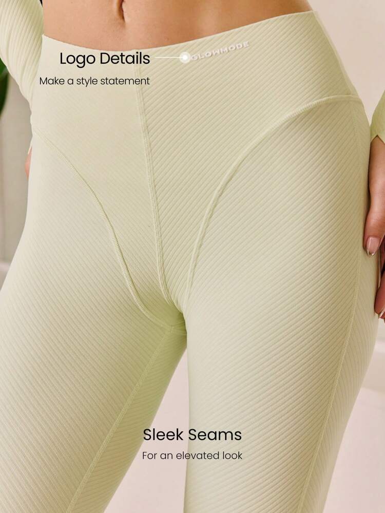 24" FeatherFit™-Ribbed Spiral Split Line Pants Leggings Low Impact Yoga Pilates Studio Daily Casual Wear  Spring Summer