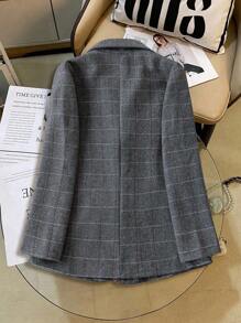 Franclia Plaid Turn-Down Collar Long Sleeve Women's Business Blazer Fall Cloth For Women - Blue - View 2