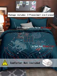 HARRY POTTER X SHEIN 霍格沃茨四学院徽章床上用品套装、礼物