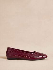Rosivie 2025 Spring/Autumn New Arrival High-End Commuting Hollow-Out Casual Comfortable Versatile Women Flat Shoes - Burgundy - View 4