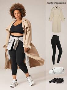 GLOWMODE FeatherFit™ 可调节后扣双交叉带心形领运动文胸低冲击瑜伽日常可拆卸罩杯 - 黑色 - 查看 6