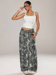 SHEIN ICON Quần jean ống đứng lưng cao phong cách retro đơn giản dành cho nữ - Nhiều màu - Xem 3