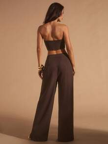 Glamine 3-częściowy damski brązowy komplet garniturowy z szalowym kołnierzem, damski swobodny, uniwersalny komplet garniturowy, odpowiedni do biura, dojazdów do pracy, wyjść, luźny, swobodny komplet garniturowy, jesienny komplet damski, brązowy komplet biurowy, damski, 3-częściowy komplet garniturowy, elegancki komplet damski