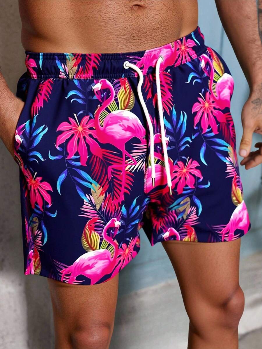 Manfinity Swimmode Short Black Animal Print Beach Shorts For Men With Bright Flamingo Pattern And Pockets Men Flamingo Swim Shorts Pink Swim Trunks Tropical Swim Trunks Men Men Floral Swim Trunks Pink Flamingo Swim Trunks Mens Flamingo Shorts Pink Men Swim Trunk Pink Flamingo Swim Shorts Pink Men Swim Trunks Men Flamingo Swim Trunks
