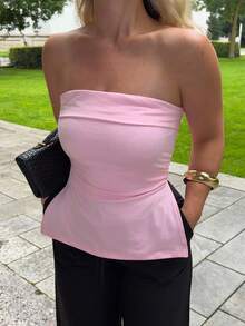 Jeta Ari Y2K 亚文化豹纹下摆开衩设计女式短款上衣 - 粉色 - 查看 3