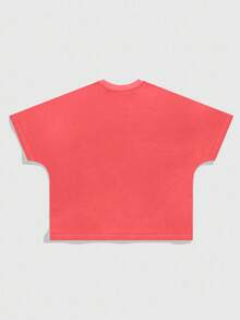 ROMWE MEN Street Life Men's Diamond Skull Print Loose Fit Short Sleeve T-Shirt - Red - View 2