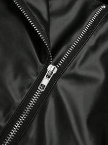 Sunspun Giacca con chiusura lampo, manica lunga, colletto in PU, chiusura obliqua, taglie comode