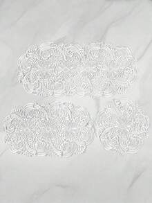 SHEIN 1pc Elegant White Velvet Lace Oval Tablecloth - Floral Pattern Polyester Tablecloth, Suitable For Dining, Coffee And Home Decor, Perfect For Holiday Table Setting, Dining Table Accessories - Butterfly Pattern - Decorative Texture, Dining Table Decor - Multicolor - View 7