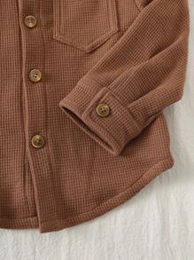 Loomiva Plain Brown Baby Boy Top With Regular Sleeves And Collar Ideal For Everyday Wear Fall Winter