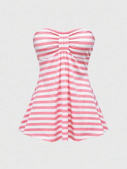 Goth Top court ajusté à rayures style Y2K