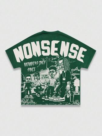 Street Life 1 Stück Herren Fledermausärmel Rundhals Kurzarm Lässig T-Shirt, Halloween, 2000er Jahre Stil