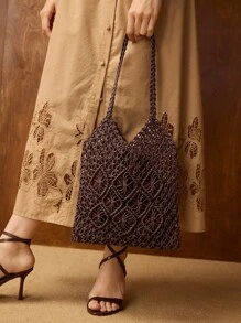 MOTF PREMIUM 女士时尚休闲通勤大容量钩针单肩包