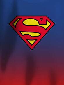 SUPERMAN X SHEIN Young Boy Casual Daily Gradient Print Crew Neck Sweatshirt Fall Winter - White - View 3