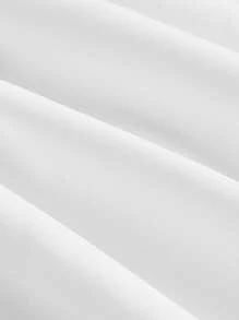 SHEIN MOD Solid Tie Front Ruffle Hem Dress,White Graduation Dress