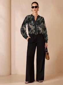 Glamance Joyce Ellen Women's Elegant V-Neck Long Sleeve Blouse, Office Wear Top For Autumn Women Blouses Women S Blouses For Summer