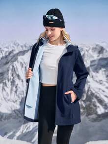In My Nature Femeii culoare solidă lungime medie cu glugă casual în aer liber Windbreaker schi ținută femei ținute de zăpadă pentru femei femei jachetă de schi femei haine de schi femei jachete sport femei