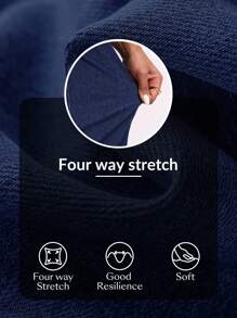 Flexra Plus Size Women Knitted Denim High Slit Jumpsuit - Dark Wash - View 7