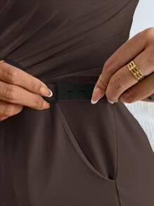 SHEIN 2 piezas Conjunto de top asimétrico y pantalones casuales de maternidad