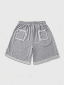 ROMWE MEN Street Life Men's Casual Skull Print Loose Shorts, Summer - Grey - View 2