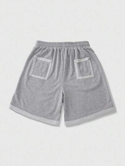 Goth Pantalones cortos sueltos con estampado de calavera para hombre, de verano